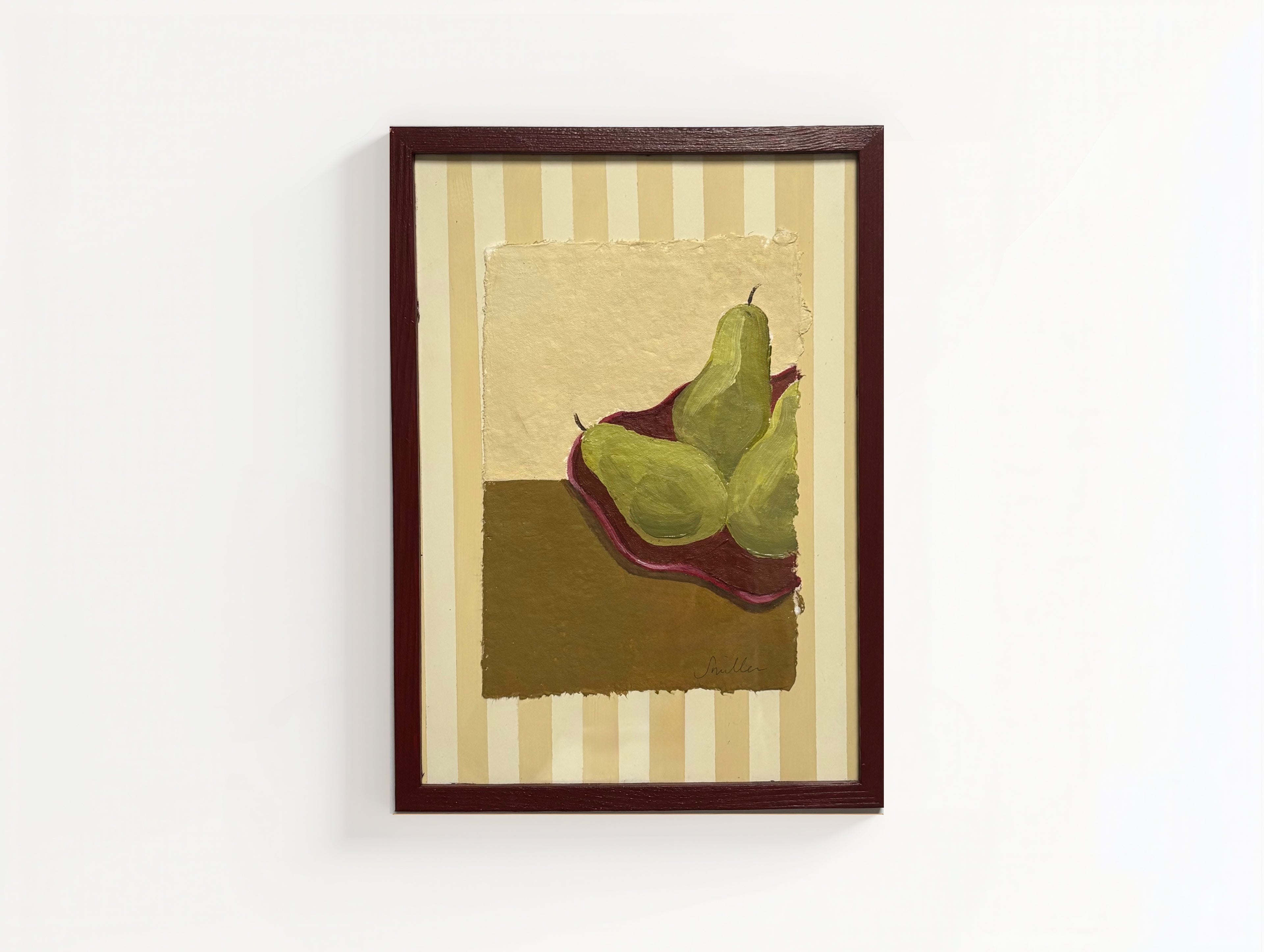 Bowl of pears small original painting